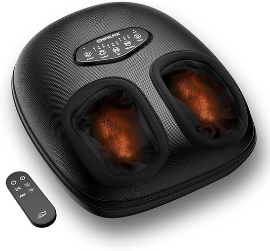 Snailax Shiatsu Foot Massager with Heat, Deep Kneading, Compression, Vibration,Electric Feet Massager Machine for Plantar Fasciitis,Neuropathy,Foot Warmer,Remote Control,Size 13,Gifts