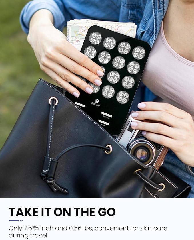 CooCoCo Red Light Therapy for Face and Body, Light Therapy Panel with 630nm Red, 590nm Yellow and 460nm Blue Lamp, 6 Modes, Protective Goggles, Christmas Gifts for Women Men Skin Care (Corded)