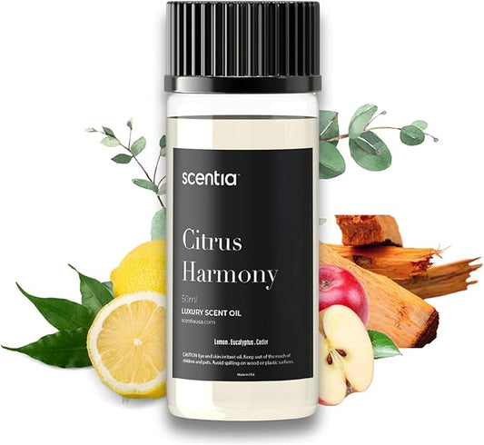 Citrus Harmony Essential Oil Blend – 50ml Bright Aromatherapy Oil with Lemon, Eucalyptus & Musk | Compact Diffuser Oil for Home, Travel, Gifting & DIY Candles