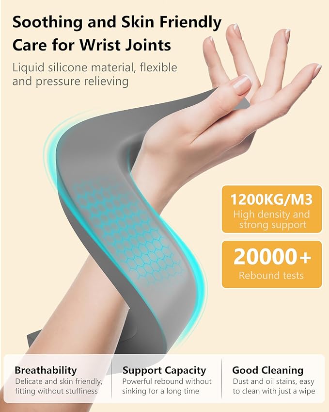 NTMY Laptop Stand for Desk with Wrist Rest Pad, Aluminum Computer Stand for Laptop, Ergonomic Laptop Stand Riser for MacBook/HP/Dell/Acer/Lenovo 10-17.3'' - Silver