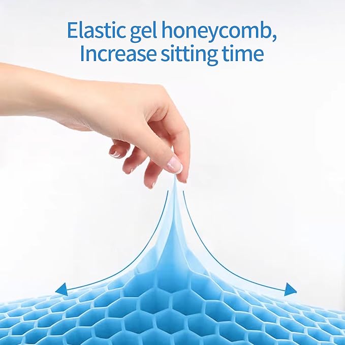 Seat Cushion for Office Chair, Gel & Memory Foam Chair Cushion, Sciatica & Coccyx Pain Relief Cushion for Long Sitting Office Workers, Car Drivers