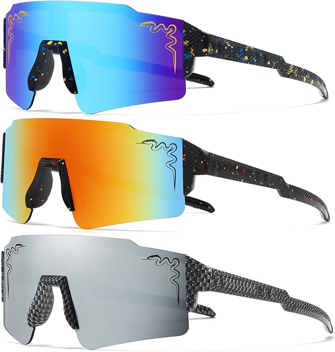 1/2/3 pcs Youth Baseball Glasses Boys Girls UV400 Kids Teen Sunglasses Child Young Men Women Football Eyewear