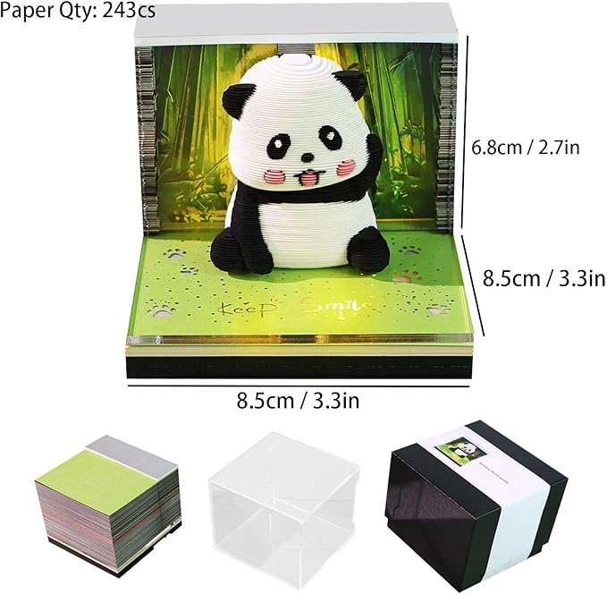 3D Timepiece Calendar 2026 Paper Art Memo Pad with LED Light – Tear-Away Desk Calendar for Record, Planner & Habit Tracker, Bookmark, Gift & Decorative Office Decor