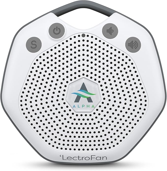 Adaptive Sound Technologies LectroFan Alpha Portable Sleep Sound Machine - Rechargeable White Noise Machine for Crib, Stroller, Car Seat & More - 7 Non-Looping Sounds - for Travel, Bedroom, Nursery