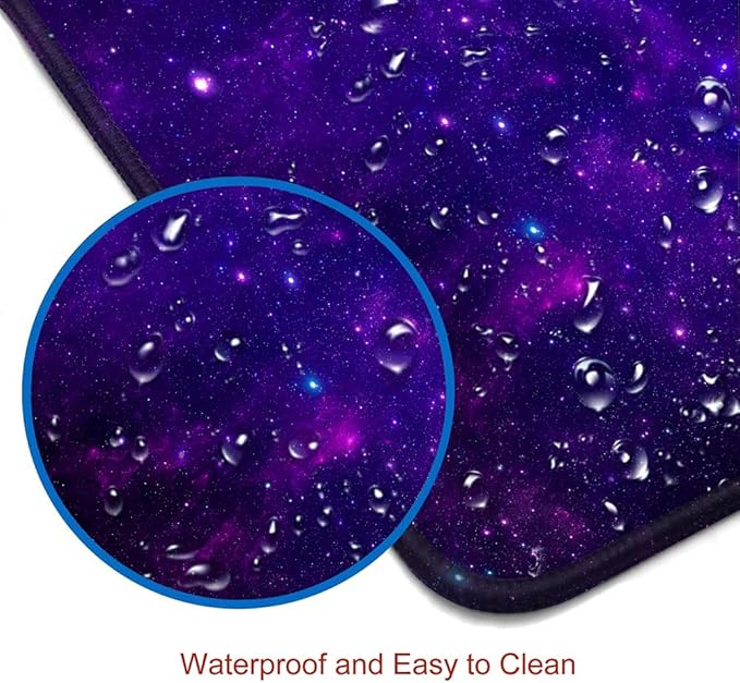 Gaming Large Mouse Pad with Stitched Edges, Purple Galaxy Desk Mat, Extended Keyboard Pad, Non-Slip Rubber Base Desk Pad for Keyboard and Mouse, 31.5X11.8 inch