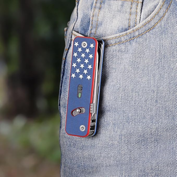 ROXON S503G Flex Companion Tool Modular Design and Adjustable Pocket Tool, Pre-Installed with 8 Essential Tools (1/4" Bit Driver, D2 Blade, Screwdriver, Taper Saw, Scissors, etc.)（US Version）