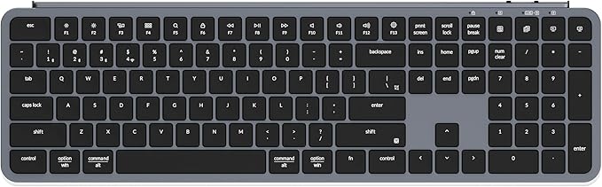 Keychron B6 Pro Ultra-Thin Wireless Keyboard, Full-Size ZMK with Numeric Keypad Quiet Typing, 2.4 GHz/Bluetooth 5.2/Wired Connection Long Battery Life, Compatible with Mac Windows Linux - Space Gray