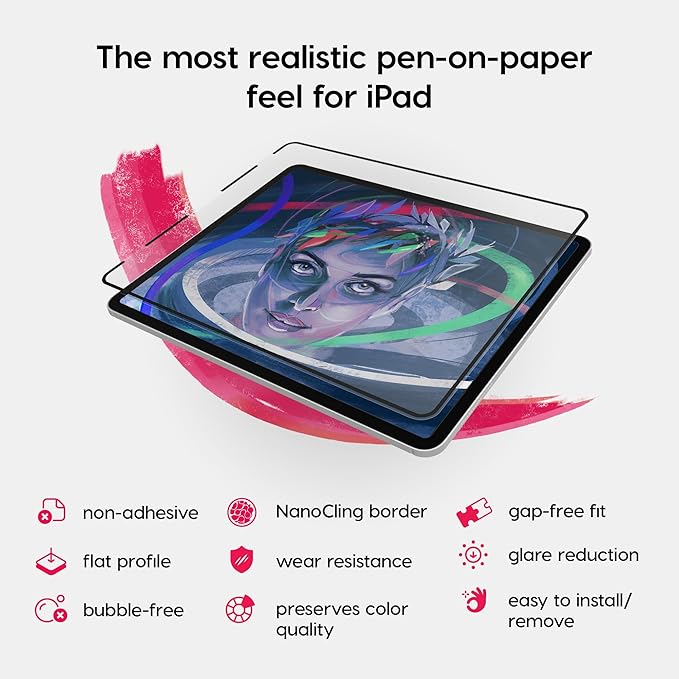 Astropad Rock Paper Pencil v3.0 – Paper Screen Protector for iPad 10.2 (7th, 8th, 9th Gen) + point Apple Pencil Tips 2 Pack – Compatible with Apple Pencil 1st/2nd Gens and Pencil Pro