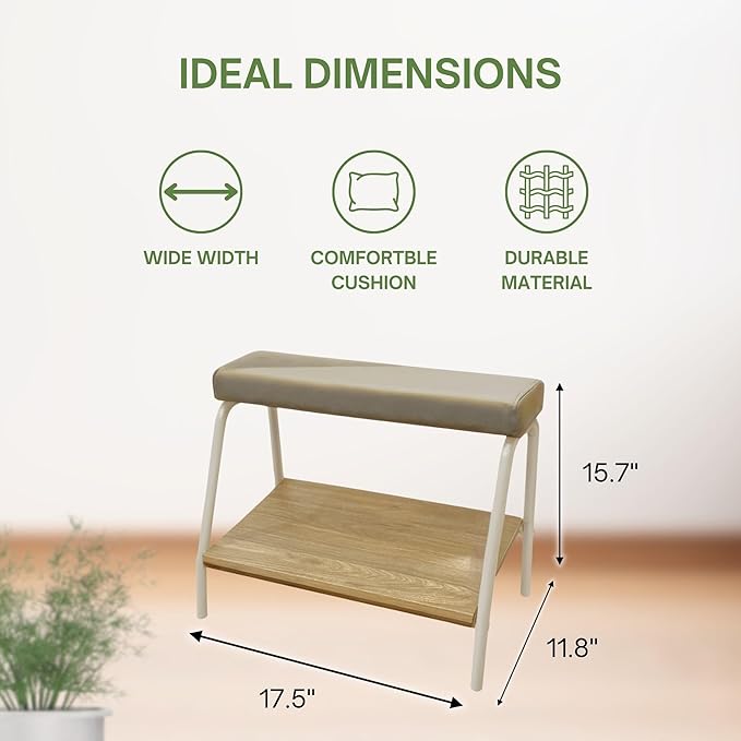 Double Step Footrest Under Desk Versatile Foot Stool Ottoman for Comfortable Desk Work Office Life (White)