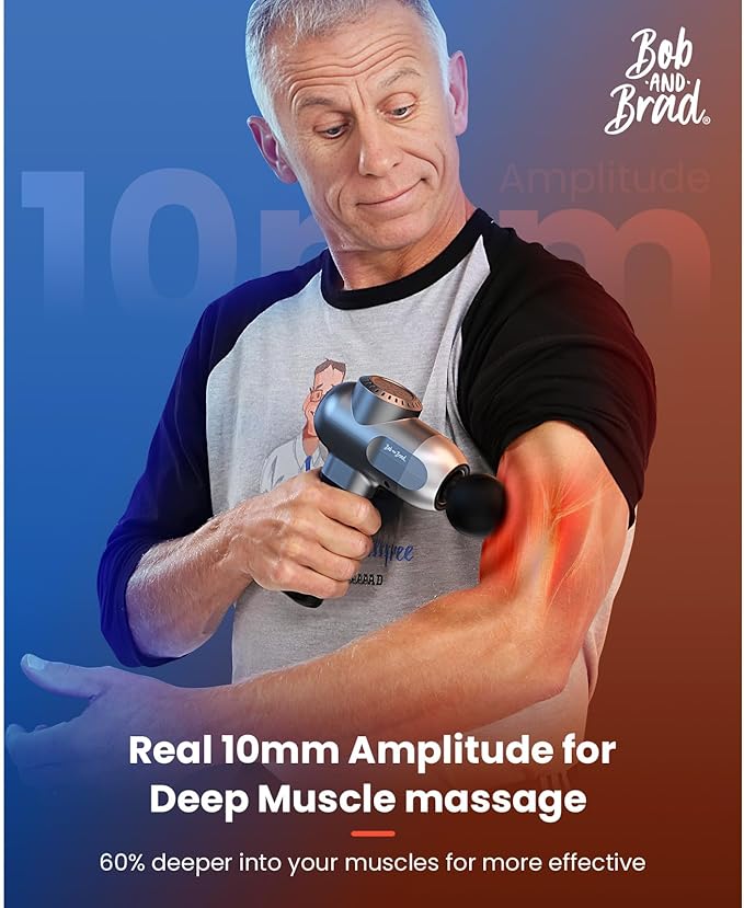 BOB AND BRAD C2 Pro Massage Gun with Heat and Cold Therapy, Mini Massager Gun Deep Tissue, Heated Professional Electric Back Massager for Athletes, Handheld Massager