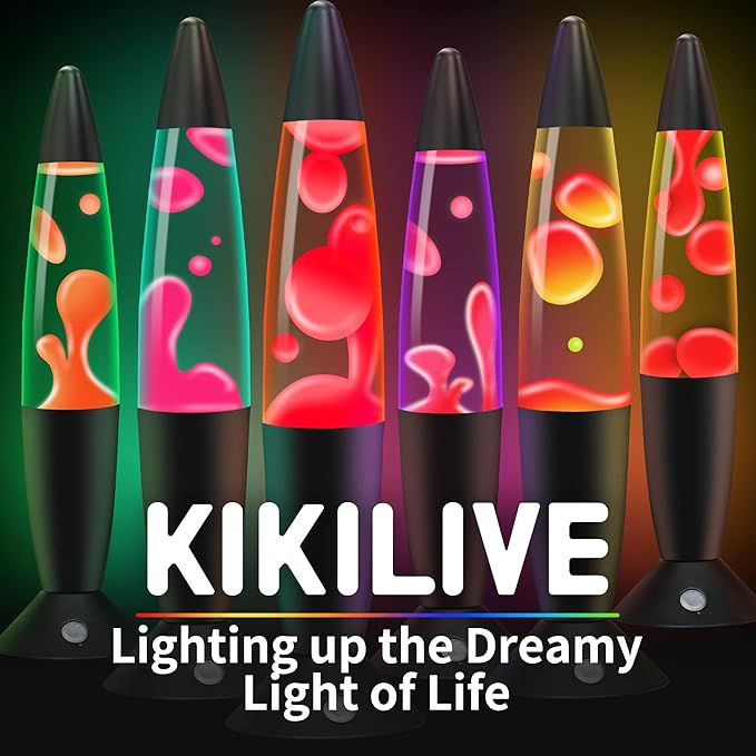 13.5" Liquid Motion Lamp 17 Color Changing Motion Lamp with Remote Clear Liquid and Pink Wax Motion Lamp Relaxing Mood Light for Home Decor Gifts Kids (Black Base)