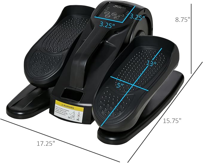 Soozier Under Desk Elliptical Exercise Machine, Powered Ellipse Leg Exerciser, Mini Rehabilitation Bike with Adjustable Speed, Remote & LCD Display for Home & Office