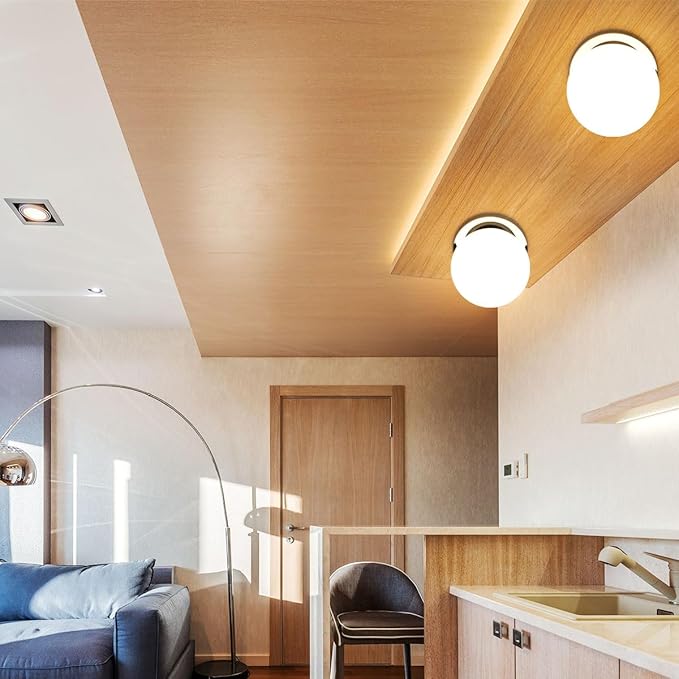 Wall Sconces, 1 Light Modern Globe Sconce, Wall Light for Bedroom Bathroom Living Room & Hallway Vanity Lighting, Ceiling Light Fixture (1-Light, Chrome)