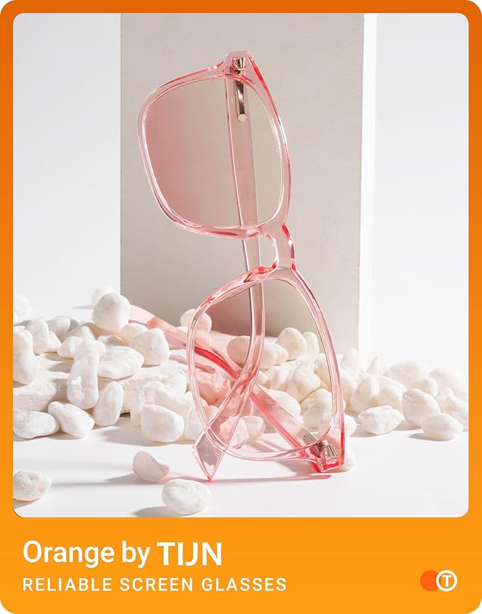 TIJN Blue Light Blocking Glasses for Women Men Clear Frame Square Nerd Eyeglasses Anti Blue Ray Computer Screen Glasses