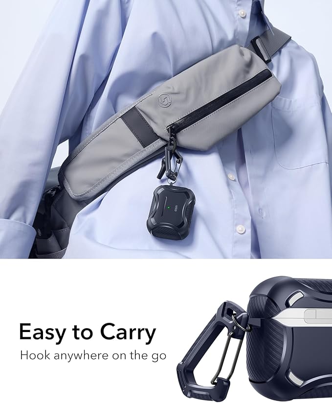 ESR for AirPods Pro 3 Case (2025), Compatible with Airpods Pro 3rd Generation Case (USB-C Cable), Magnetic Lid, MagSafe Ready, Powerful Drop Protection, Cyber Series, Navy Blue