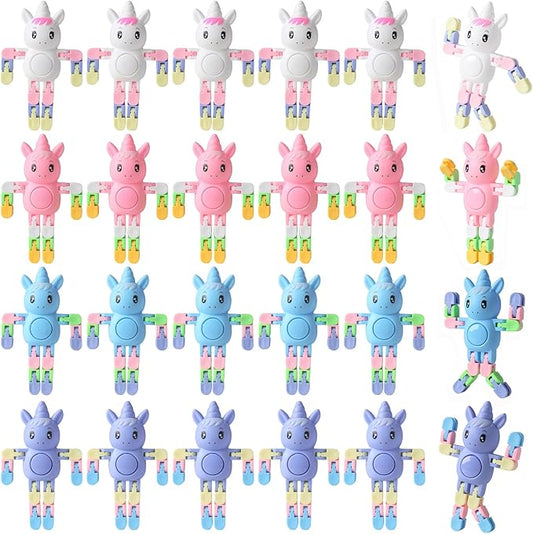 24 Pcs Transformable Fidget Spinners Unicorn Toys for Kids and Adults Stress Relief Sensory Toys for Boys and Girls Fingertip Gyros for ADHD Autism for Kids Gifts