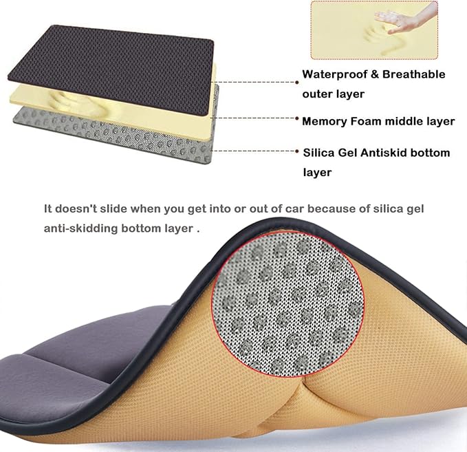Big Ant Car Seat Cushion Pad Memory Foam Seat Cushion,Pain Relief Memory Foam Cushion Comfort Seat Protector for Car Office Home Use,Gray