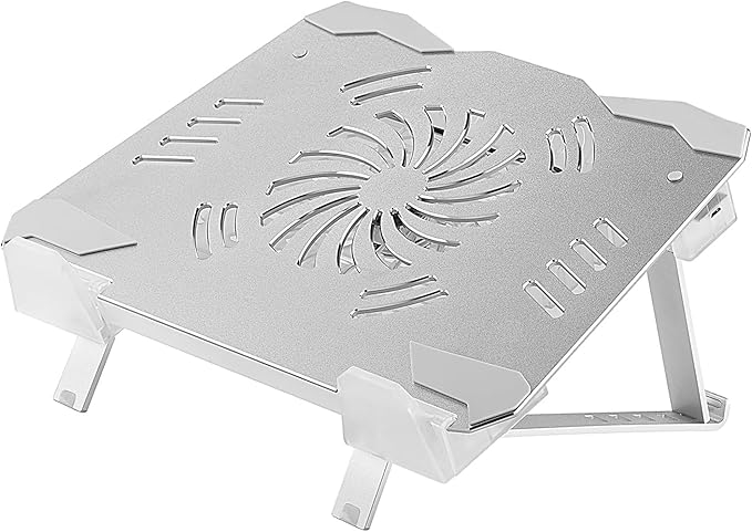 Laptop Cooler LED Light Laptop Stand with fan2 USB Ports, for 14-17inch laptops, Height StandErgonomically Gaming Laptop Cooling pad ，Silver-3