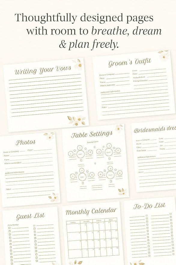 Wedding Planner with Pen and Highlighter Markers, Wedding Planner Book and Organizer with Metal Corners, White Wedding Planning Book - Hardcover Bridal Planner Gift for Bride to Be