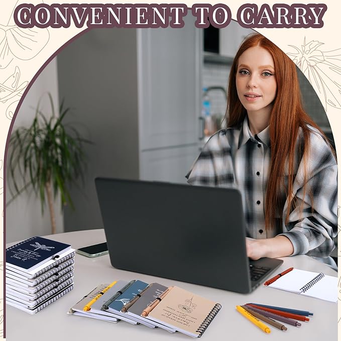 Kosiz 72 Pcs/36 Set Positive Affirmation Gifts Gratitude Spiral Notebooks with Pens Motivational Encouragement Notepads Daily Affirmations Journal for Women (Simple)