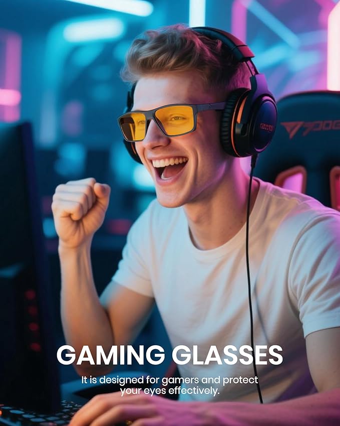 Cyxus Gaming Glasses for Men Women Blue Light Glasses for Computer Screen Reduce Eye Strain Sleep Better 8303