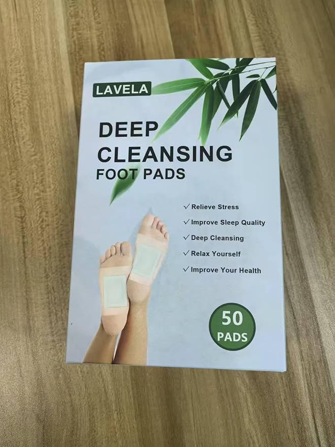 LAVELA Deep Cleansing Foot Pads –Ginger Oil Foot Pads for Foot Care, Lymphatic Drainage Foot Patches, Help for Body Deep Cleansing, Relief Stress and Promote Sleeping (50 Pads)