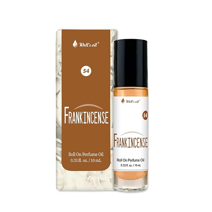 Well's Oil Roll-On Perfume Oil (Frankincense) | Citrus & Musk Notes | Long-Lasting | Paraben-Free | 0.33 Fl Oz / 10 ml