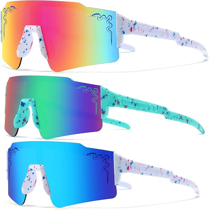 1/2/3 pcs Youth Baseball Glasses Boys Girls UV400 Kids Teen Sunglasses Child Young Men Women Football Eyewear