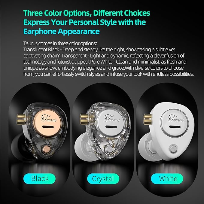 KZ Taurus in Ear Monitor IEM Earbuds, Dual 8mm Dynamic Drivers for Powerful Bass in Ear Headphones, Comfortable Fit iems for Gaming, 2-Pin Gold-Plated Wired Earbuds for Singers (White, no Mic)