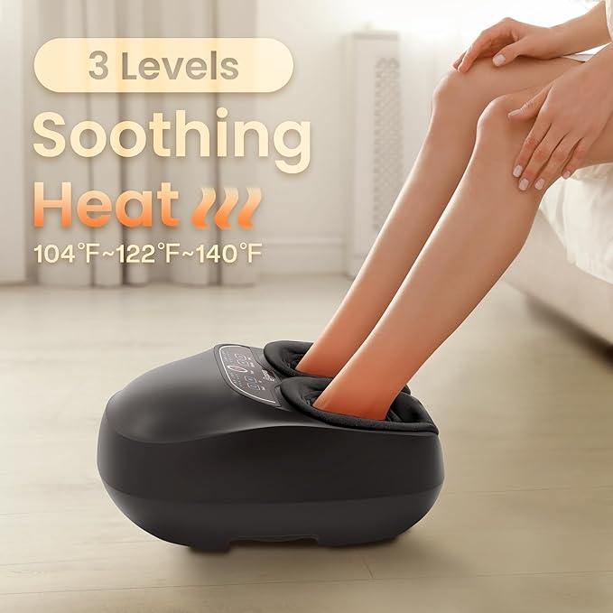 COMFIER Shiatsu Foot Massager with Heat,Feet Massager Machine for Plantar Fasciitis Neuropathy, Gifts for Him/Her, Remote Control,Pause Function,UP to Men Size 13, Foot Massage