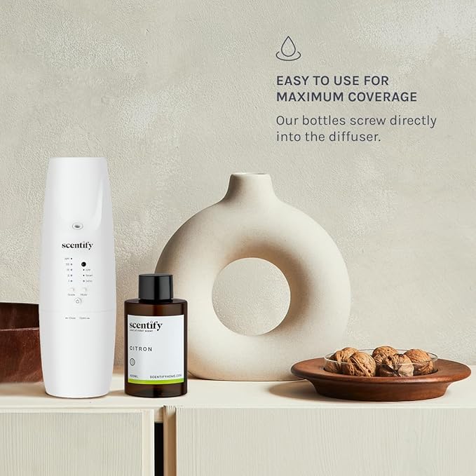 Scentify Citron Aroma Oil Refill Scent for Oil Diffusers - Lemon, Jasmine, Musk, Woods Scents - Luxurious Relaxing Aromatherapy Diffuser Fragrance 100ml, 3.38 oz