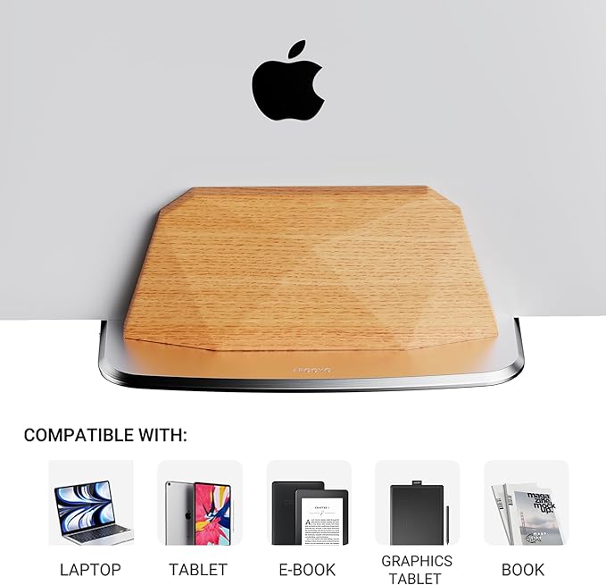 Vertical Laptop Stand - Dual Slots Wooden Adjustable Laptop Holder,Desktop Dock Compatible with All MacBook, Surface,Chromebook,Dell & More(Beechwood)