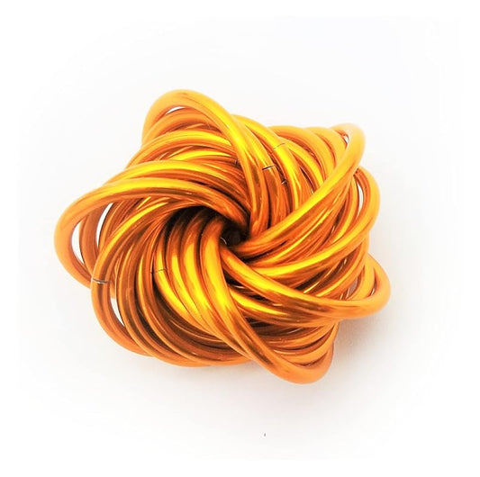 Möbii Fidget Ball (Solid Color): Quiet Mobius ADHD Anxiety Stim Stress Relief Toy Tool for Home Travel Office or Desk (Medium, Full, Tangerine)