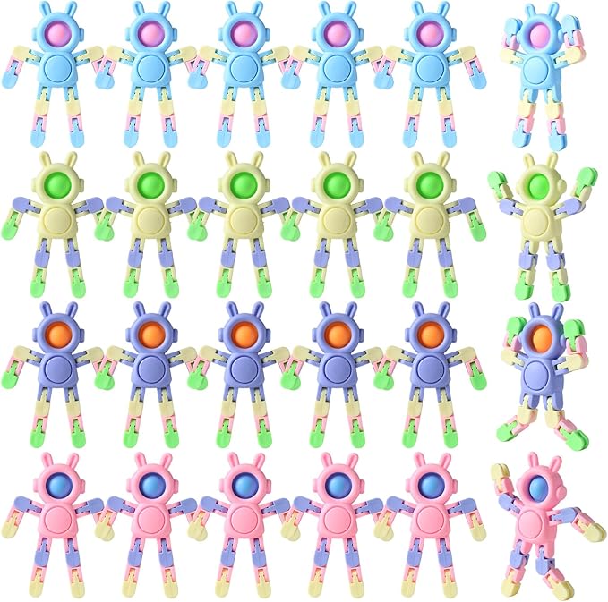 Transformable Fidget Spinners 24 Pcs Rabbit Toys for Kids Birthday Gifts Party Favors and Adults Stress Relief Sensory Toys for Boys and Girls Fingertip Gyros for ADHD Autism for Kids Gifts