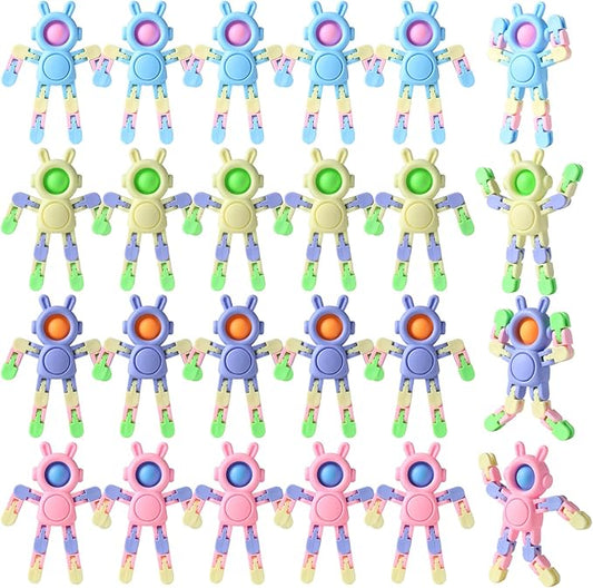 Transformable Fidget Spinners 24 Pcs Rabbit Toys for Kids Birthday Gifts Party Favors and Adults Stress Relief Sensory Toys for Boys and Girls Fingertip Gyros for ADHD Autism for Kids Gifts