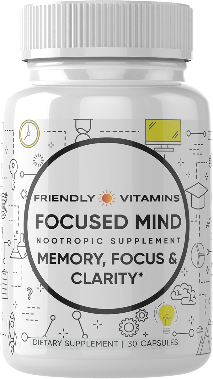 Focused Mind – Daily Brain Supplement for Memory and Focus Support | Nootropic for Concentration, Mental Clarity, and Brain Energy | Cognitive Supplement for Work, School, or Everyday Demands