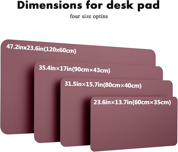 YSAGi Double-Sided Desk Pad, Leather Desk Mat, Eco Cork Desk Pad Protector, Large Mouse Pad for Desk, Waterproof Desk Blotter Pad, Desk Writing Pad for Office Work&Home(23.6"x13.7",Cork+Dark Pink)