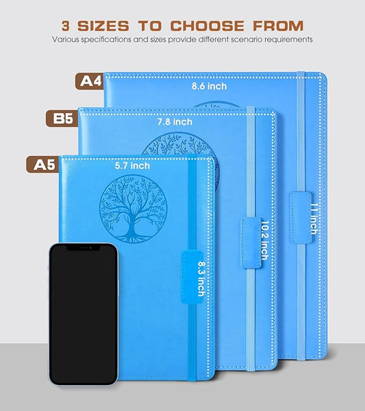 Lined Journal Notebook for Women Men,256 Pages B5 Large Hardcover Leather Journals for Writing,Travel,Business,Work,School,College Ruled Notebooks for Note Taking,Diary Notepad 7.8"×10.2"