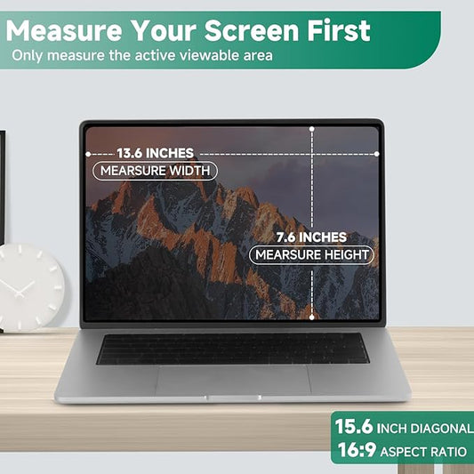 Nano-Suction Laptop Privacy Screen 15.6 Inch 16:9, Removable Screen Privacy Shield for Laptop, Anti Glare, Anti Bule Light, Screen Protector for Lenovo HP Dell Acer Asus Thinkpad