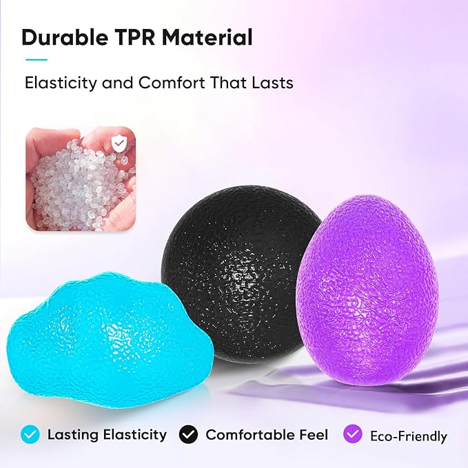 FitBeast Stress Balls for Adults, Hand Exercise Balls 6 Pack, Stress Relief & Grip Strength Trainer, Squishy Balls & Squeeze Balls for Arthritis, Carpal Tunnel, Hand Therapy with 3 Resistance Levels