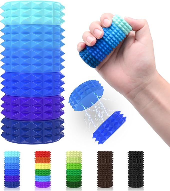 Magnetic Little Ouchies Pain Fidget Toys,Pain Stim Fidget Sensory Toys for Adults Stress Anxiety Relief,Small Quiet 3D Printed Fidgets Spiky Grippie Toy Office Workers Gifts (1 PCS Blue)