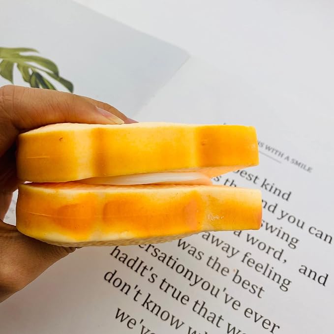 Toast Sliced Bread Stress Toy, Bread Shape Squishes, Sensory Fidget Toy, Stress Relief for Kids & Adults, Tricky Funny Squeeze, Gift for Easter, Christmas and Birthday