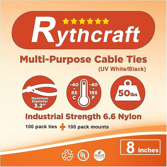 100 Pack 1.1 inch Zip Tie Adhesive Mounts Self Adhesive Cable Tie Base Holders with Multi-Purpose Tie wire clips with screw hole,Anchor stick on wire holder with 8 inch zip ties（White）