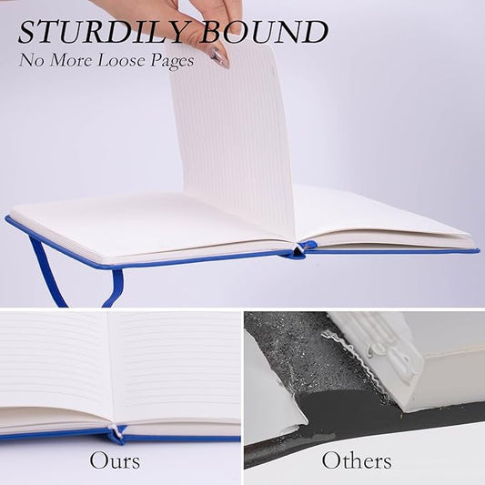 deli A5 Lined Journal Notebook, 160 Pages Hardcover Writing Notebook, 5.5"x8.2" College Ruled Notebook for Office, School, Work Notes (Blue)