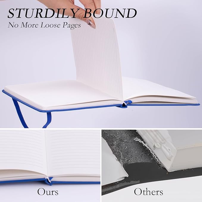 deli 6-Pack Blue Lined Journal Notebook, 160 Pages Hardcover Writing Notebook, A5 (5.5"x8.2") College Ruled Notebook for Office, School, Work Notes