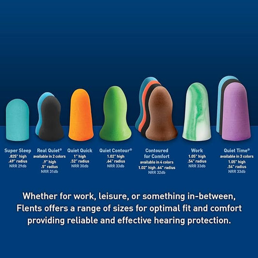 Flents Protechs Reusable Super Sleep Ear Plugs, Ideal For Loud Noise, Reduces Pressure And Background Noise, 10 Pairs With Travel Size Case, Easy Use With Comfort Fit, NRR 29, Teal, Made In The USA