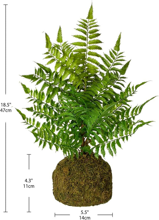 Fake Plants 18'' Tall Artificial Boston Fern Plant Realistic Faux Plants with Mossy Plant Bale, Ferns Artificial Plants Indoor Potted Plants Artificial Decor for Home Office Farmhouse Kitchen Bathroom
