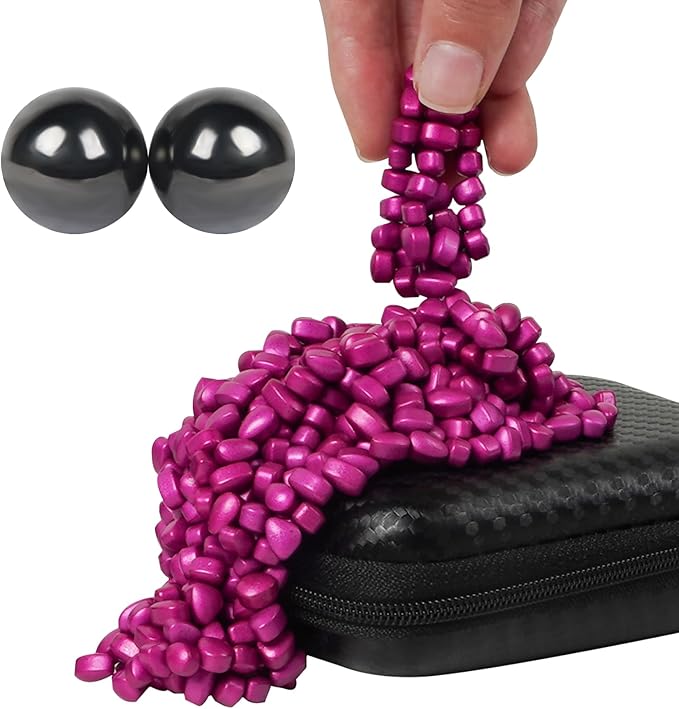 Cool Fidget Slime Party Favors, Pink, Magnet Balls, Anxiety Desk Toy, Stress Relief, EDC, Hematite Magnetic Stones