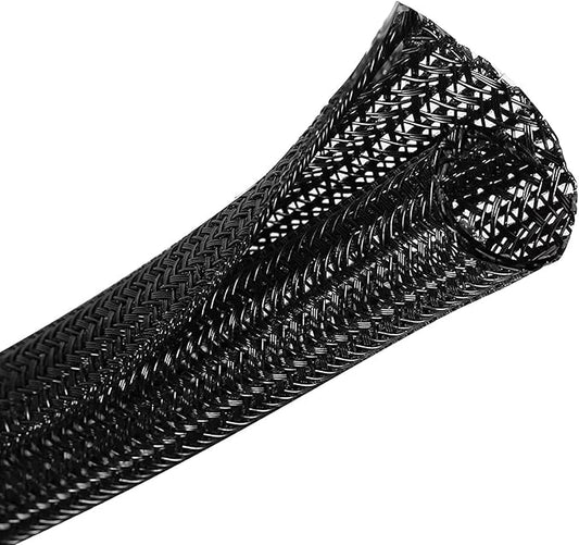 10ft 1 inch Cable Hider Wire Loom, Cable Sleeve Cord Protector for USB Cable, Wire Protector Management for Computer Electrical Wire Power Cord Audio Video Cable, Black