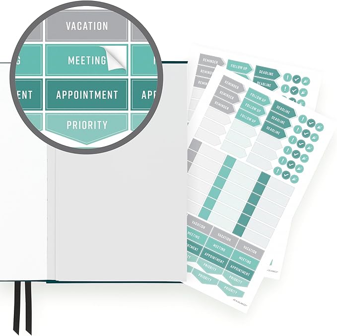 AT-A-GLANCE Foundation Goal Setting Planner, Undated Weekly & Monthly Journal, Track Progress, Create Habits, 5-3/4" x 8-1/4", Blue (FD2-200-20)